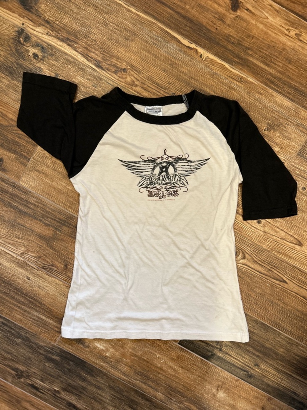 Aerosmith Raglan Baby Tee | Y2K Band Tee | Fitted Tee